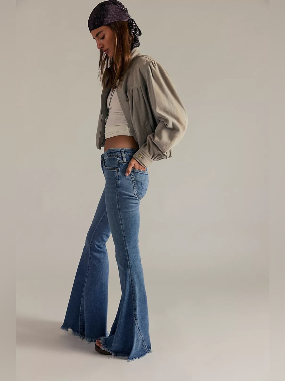 Free People We The Free Emre Flare Jeans Poppy Blue Size 28
